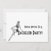 Retro Uitnodigingen Voor Bachelorfeest (Voorkant)