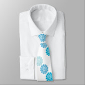 Retro-uitziende 1970s Blauwe Bloemen Stropdas (Gebonden)