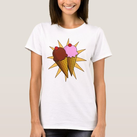 Retro Uitzienende Ijs T-shirt (Voorkant)