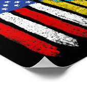 Retro Ukraine Vlag -Amerikaanse vlag Oekraïens Poster (Hoek)