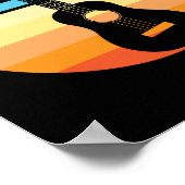 Retro  Ukulele Sunset Hawaiian Player Poster (Hoek)