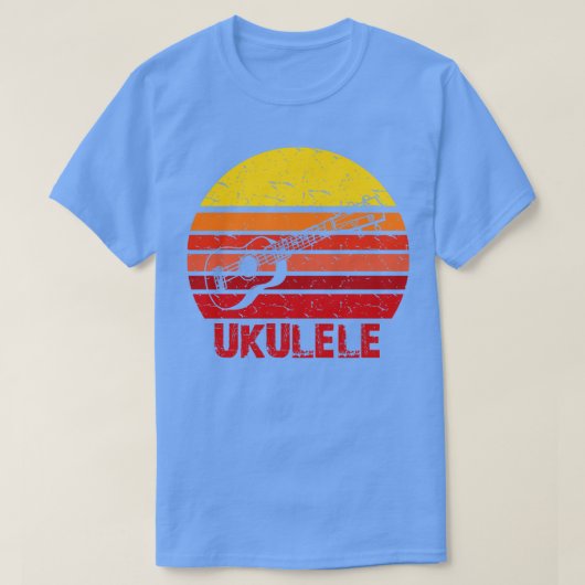 Retro Ukulele Zon Silhouet T-shirt (Design voorkant)