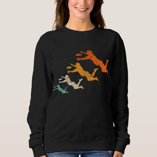 Retro Ultimate Frisbee Player Disk Ultimat Trui (Voorkant)