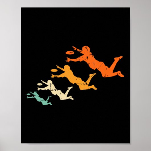 Retro Ultimate Frisbee Speler Vintage Disc Ultimat Poster (Voorkant)