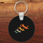 Retro Ultimate Frisbee Speler Vintage Disc Ultimat Sleutelhanger (Voorkant)