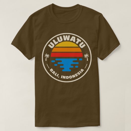 Retro Uluwatu Bali Indonesië  Beach Surf Em T-shirt (Design voorkant)