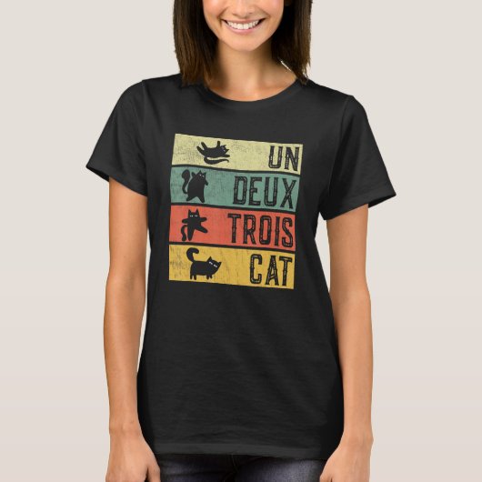 Retro Un Deux Trois Ca Kat T-shirt (Voorkant)