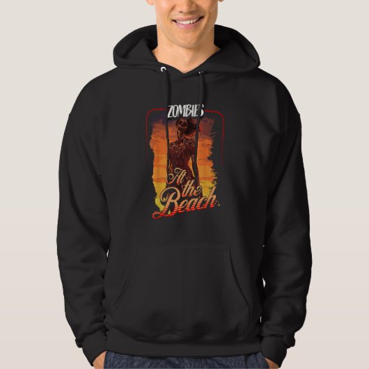 Retro Undead Horror  Zombies at the Beach  Sun  Su Hoodie (Voorkant)