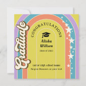 Retro Uni-Afstudeerder | gelukwens | foto | vierka Feestdagenkaart (Voorkant)