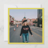 Retro Uni-Afstudeerder | gelukwens | foto | vierka Feestdagenkaart (Achterkant)