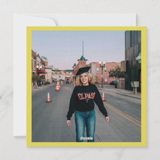 Retro Uni-Afstudeerder | gelukwens | foto | vierka Feestdagenkaart (Achterkant)