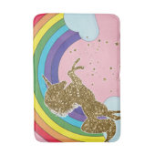 Retro Unicorn Rainbow & Gold Stars Girls Badmat (Voorkant Verticaal)
