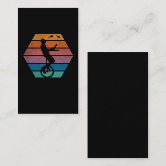 Retro Unicycle Juggling Circus Artist Juggler Visitekaartje (Voorkant / Achterkant)