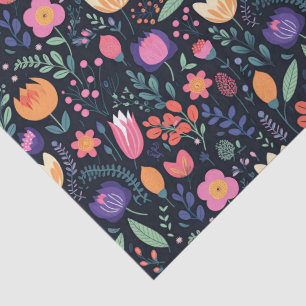 Retro unieke bold boho stijl whimsical bloemencade tissuepapier