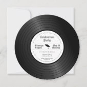 Retro unieke vinyl record afstudeerfeest kaart (Voorkant)