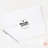 Retro Union Black and White Wedding Bedankt Ronde Sticker (Envelop)