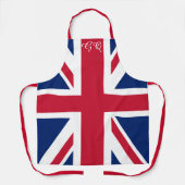 Retro Union Jack Apron - Monogrammed British Flag Schort (Voorkant)