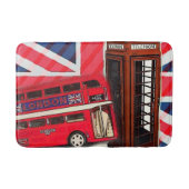 Retro Union Jack London Bus rode telefooncel Badmat (Voorkant)