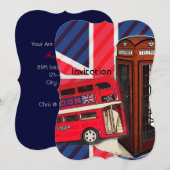 Retro Union Jack London Bus rode telefooncel Kaart (Voorkant / Achterkant)