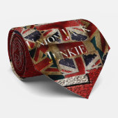 Retro Union Jack-vlag versleten Stropdas (Opgerold)