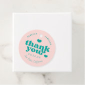 Retro Union Roze en Blauwgroen bruiloft Dank u Fav Bedankjes Labels (In situ)