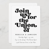 Retro Union zwart-wit bruiloft Kaart (Voorkant / Achterkant)
