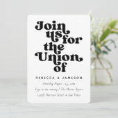 Retro Union zwart-wit bruiloft Kaart (Staand voorkant)