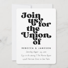 Retro Union zwart-wit bruiloft Kaart