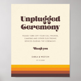  retro Unplugged bruiloft ceremonie Poster