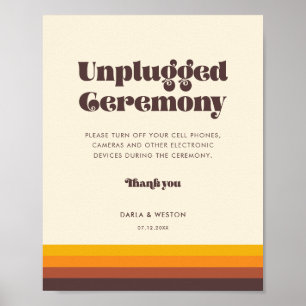  retro Unplugged bruiloft ceremonie Poster