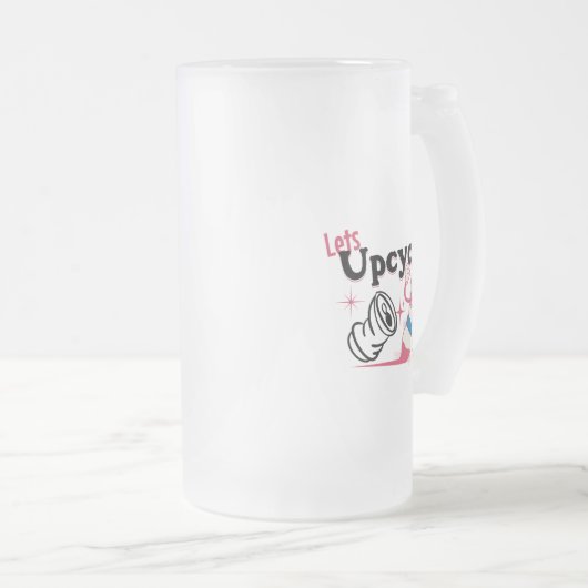 Retro upcycle matglas bierpul (Voorkant rechts)