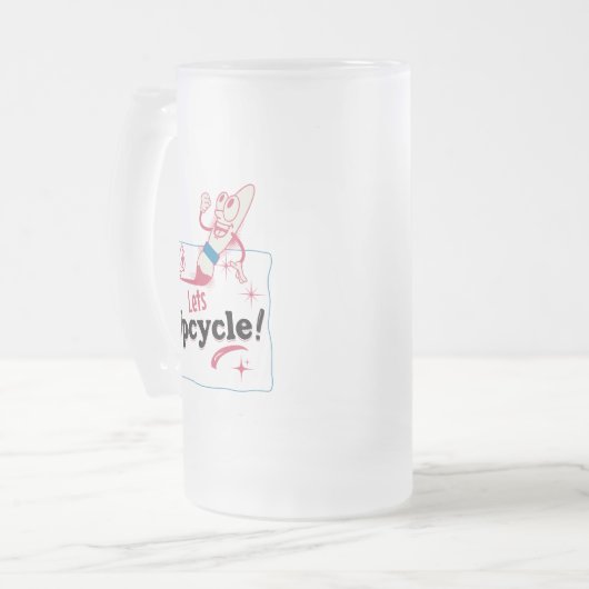 Retro upcycle matglas bierpul (Voorkant links)