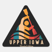 Retro Upper Iowa Kayaking Sticker (Voorkant)