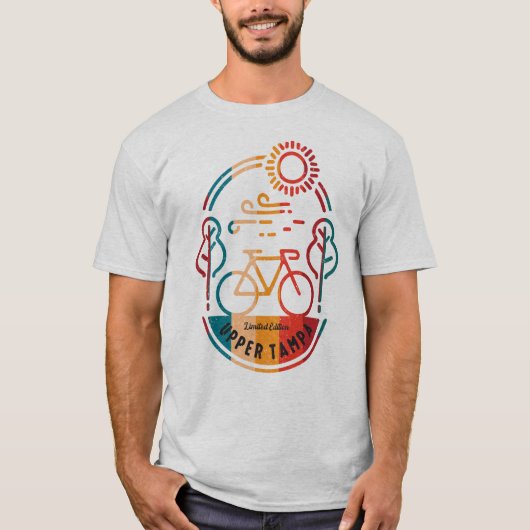 Retro Upper Tampa Fietsroute T-shirt (Voorkant)