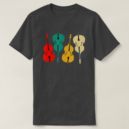 Retro Upright Bass String Double Bass  GIF T-shirt (Design voorkant)