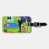 Retro Urban Bagagelabel met kerstparen (Voorkant horizontaal)