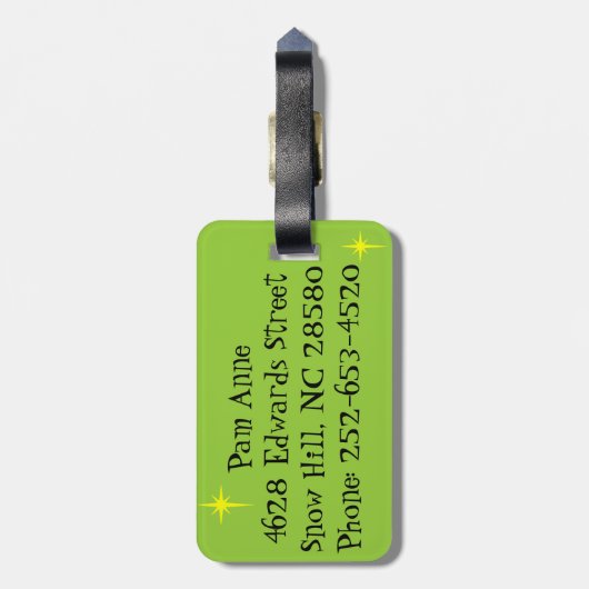 Retro Urban Bagagelabel met kerstparen (Achterkant verticaal)