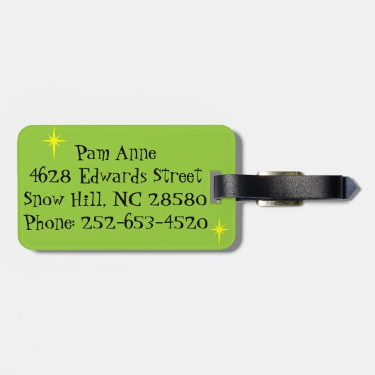 Retro Urban Bagagelabel met kerstparen (Achterkant horizontaal)