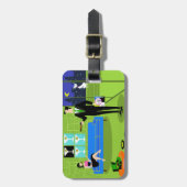 Retro Urban Cartoon Couple Bagagelabel (Voorkant verticaal)