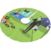 Retro Urban Cartoon Couple kerstboomrok Kerstboom Rok (Gekanteld)