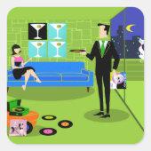 Retro Urban Cartoon Couple Stickers (Voorkant)