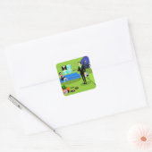 Retro Urban Cartoon Couple Stickers (Envelop)