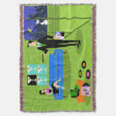 Retro Urban Cartoon Couple Throw Blanket Deken (Voorkant Verticaal)