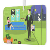 Retro Urban Cartoon Paar Luchtverfrisser (Links)