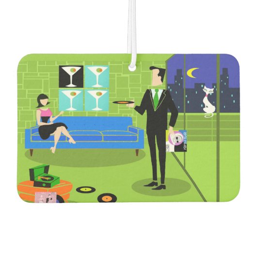 Retro Urban Cartoon Paar Luchtverfrisser (Voorkant)