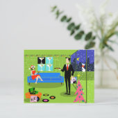 Retro Urban Christmas Couple Briefkaart (Staand voorkant)
