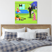 Retro Urban Christmas Paar Uitgerekt Canvas Afdruk (Insitu (Slaapkamer))