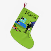 Retro Urban Couple Kerststop Kleine Kerstsok (Voorkant (Hangend))