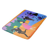 Retro Urban Couple Rooftop Party Bath Mat (Gekanteld)