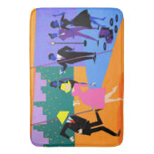 Retro Urban Couple Rooftop Party Bath Mat (Voorkant Verticaal)
